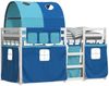 vidaXL Etagenbett mit Vorhängen Blau 80x200 cm Massivholz Kiefer 3283992 Bild 4