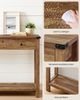 Vasagle Konsolentisch, Beistelltisch, schmaler Sofatisch, mit 3 Schubladen und einer Ablage, für Flur, Wohnzimmer, Landhausstil, honigbraun LNTDE142K41 Bild 3