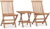 vidaXL 3-tlg. Garten-Essgruppe mit Kissen Klappbar Massivholz Teak 3063214 Bild 2