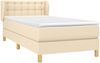 Einzelbett, Polsterbett mit Matratze Stoff Creme 90x200 cm, Härtegrad: H2 [3127098] Bild 3