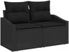 vidaXL Sofa Set mit Kissen 9 pcs Schwarz Poly-Rattan 3346853 Bild 4