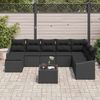 vidaXL Sofa Set mit Kissen 9 pcs Schwarz Poly-Rattan 3346853 Bild 3