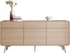 Home affaire Sideboard Torsby, moderner Schrank, Kommode in Eiche Natur, 180 cm breit, abgerundete Ecken, ausreichend Stauraum, vielseitig einsetzbar Bild 4