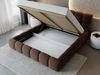 GRAINGOLD Modo Polsterbett 160x200, Doppelbett mit Kopfteil, groß Stauraum, Velour-Stoff, Braun Bild 5