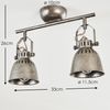 »Lungro« Deckenlampe aus Metall in Silber/Grau, 2-flammig, mit verstellbaren Strahlern, 2 x E14-Fassung, max. 40 Watt, im Retro/Vintage Design, LED geeignet Bild 3
