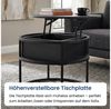 Home Collective Couchtisch Beistelltisch rund 60cm Wohnzimmertisch höhenverstellbar mit Stauraum (ideal als Büro Ablagetisch oder als Wohnzimmer Deko), hochwertiges Design mit Metallgestell, mit integriertem Fach, schwarz Bild 3