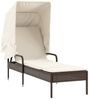 vidaXL Sonnenliegen 2 Stk. mit Dach und Tisch Braun Poly Rattan 3261570 Bild 3