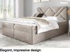 MEBLINI Boxspringbett BARDO 200x200 cm mit Bettkasten – H4/Beige Samt Polsterbett - Gepolstert Doppelbett mit Matratze und Topper - Polsterbett mit Stauraum - Bett mit Kopfteil – Stauraumbett Bild 3