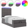 vidaXL Ottoman-Bett mit Matratze & LEDs Grau 100x200 cm Kunstleder 3313838 Bild 5