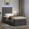 vidaXL Ottoman-Bett mit Matratze & LEDs Grau 100x200 cm Kunstleder 3313838 Bild 3
