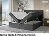 MEBLINI Boxspringbett ERLING 140x200 cm mit Bettkasten - H3/Dunkelgrau Webstoff Polsterbett - Doppelbett mit Topper & Bonellfederkern-Matratze Bild 3