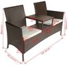 vidaXL 2-Sitzer-Gartensofa mit Teetisch Poly Rattan Braun 42469 Bild 5