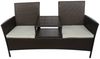 vidaXL 2-Sitzer-Gartensofa mit Teetisch Poly Rattan Braun 42469 Bild 2