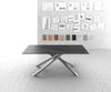 Esstisch Edge 200x100cm Keramik Laminam®Noir Desir Braun Kreuzgestell Rechteck Edelstahl Bild 2