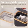 HENNEZ Wäschekorb mit Griff aus Bambus, 100 l – Wäschekorb mit Deckel, Dunkelgrau Bild 4