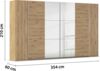 rauch Kleiderschrank, Dreh- und Schwebetürenschrank KRONACH, 4-türig, 2 Spiegeltüren teilaufgelegt, Eiche Artisan, 354 x 210 x 59 cm Bild 4