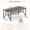180 cm Konferenztisch rechteckiger Besprechungstisch mit Mesh-Ablagefach & Kabeldurchführung Rustikales Braun Bild 2