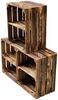 Holzkisten Weinkisten Kisten Vintage Geflammt 50 x 40 x 30cm mit Regalböden DIY Bild 4