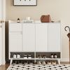 Merax Schuhschrank, Sideboard, mit großem Stauraum, 4 Türen und 1 Schubladen mit einem verstellbaren Regal, Weiß Bild 3