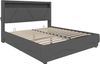 Polsterbett 160×200 cm mit Bettkasten, LED, USB-/Type-C-Anschluss und Regal, Dunkelgrau Bild 4