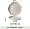 JIWOO Speiseteller 4er Ø20cm, Steakteller Pastateller Salatteller Brotteller Teller, (4 St), Plate Hochwertige Keramik Tellerset Weiß Mikrowellen spülmaschinenfest Bild 2