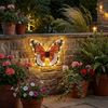 LED Solarleuchte, Schmetterling, Druckschalter, B 35 cm Bild 4