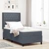 vidaXL Boxspringbett mit Matratze mit LED Dunkelgrau 90 x 190 cm Samt 3343791 Bild 1
