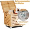 COSTWAY Spielzeugtruhe, mit Deckel & 4 Rollen Aufbewahrungsbox Bambus 43x36x36cm Bild 2