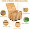 COSTWAY Spielzeugtruhe, mit Deckel & 4 Rollen Aufbewahrungsbox Bambus 43x36x36cm Bild 3