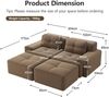 2-Sitzer Modulsofa H 69 x T 204 x B 177 cm aus Cord, bodennahes Sofa mit 74 cm Sitztiefe, braun Bild 5