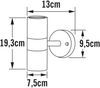 2er-Set Aluminium Up-Down Wandleuchte MODENA schwarz, GU10, Höhe 19,5 cm, IP44 Bild 5