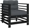 vidaXL Gartenstühle mit Kissen 2 Stk. Schwarz Massivholz Kiefer 825678 Bild 3