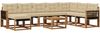 vidaXL Outdoor-Sofagarnitur mit Kissen 9 pcs Natur und Beige 3382161 Bild 2