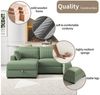 ADWOLT Ecksofa Liebessofa Polstersofa aus Cord, Set 1 Teile, Polstergarnitur elegant Wohnlandschaft, mit federkern & Kissen, Grün Bild 4