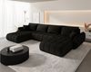 Wohnlandschaft Sofa mit Schlaffunktion MISATO Stoff Monolith Dunkelbraun Bild 2