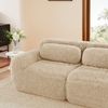 Modulares Ecksofa aus Plüschstoff, U-/L-Form, mit Ottomanen & Kissen, 291×179×73, Hellkhaki Bild 5