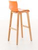 Barhocker DELHI - Orange, Holz Barhocker mit Lehne Barstuhl Tresenhocker Tresenstuhl Kneipenhocker Kneipenstuhl Bild 4