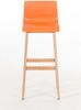 Barhocker DELHI - Orange, Holz Barhocker mit Lehne Barstuhl Tresenhocker Tresenstuhl Kneipenhocker Kneipenstuhl Bild 2