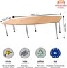 Rheinland Möbel Konferenztisch KONTI 280x130 cm – ovaler Besprechungstisch in Buche mit verchromten Rundrohrfüßen & 2 Kabelauslässen, erweiterbarer Meetingtisch für 8–10 Personen, moderner XXL-Tisch fürs Büro Bild 3