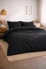 Sandiik Bettwäsche Musselin Bettwäsche in Pure Black, 100% Baumwolle, mit Reißverschluss, made in Portugal Bild 2