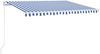vidaXL Markise Manuell Einziehbar 450x350 cm Blau und Weiß 3068996 Bild 2