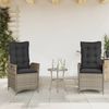 vidaXL 3-tlg. Bistro-Set mit Kissen Grau Poly Rattan 365275 Bild 3