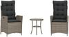 vidaXL 3-tlg. Bistro-Set mit Kissen Grau Poly Rattan 365275 Bild 2