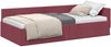 vidaXL Eckbettgestell mit Kopfteil Weinrot 90 cm x 190 cm Stoff 42016038 Bild 2