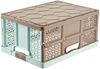 keeeper Stabile Profi-Klappbox mit Soft-Touch Griffen, 48,5 x 35 x 23,5 cm, 32 l, Lea, Blau/Taupe Bild 3
