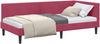 vidaXL Eckbettgestell mit Kopfteil Weinrot 90 cm x 190 cm Samt 42016220 Bild 2
