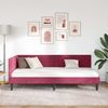 vidaXL Eckbettgestell mit Kopfteil Weinrot 90 cm x 190 cm Samt 42016220 Bild 3
