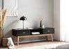 Lowboard Schwarz mit Eiche-Dekor 150x50x40 cm TV-Kommode Modern, Design TV-Sc... Bild 3