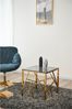 Beistelltisch 55 x 55 cm aus Glas mit Goldenem Designgestell Bild 4