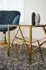 Beistelltisch 55 x 55 cm aus Glas mit Goldenem Designgestell Bild 5
